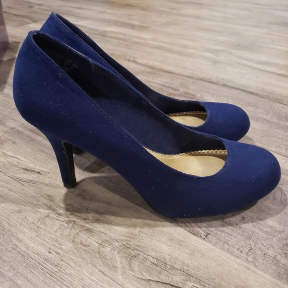 Fioni Dark Blue velvety shoes - Picture 4 of 7